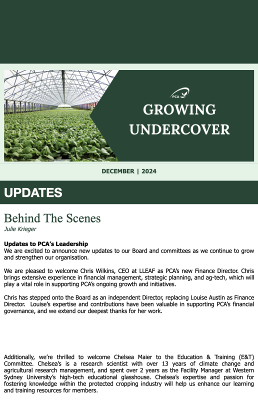 PCA Growing Undercover - September 2024